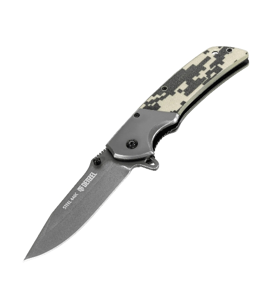 Нож складной Denzel, многоцелевой, системы Liner-Lock, с накладкой G10 на классической рукоятке 79207