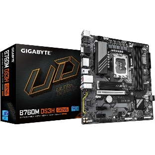 Материнская плата Gigabyte B760M DS3H GEN5, LGA 1700, Intel B760, 4xDDR5, 4xSATA, 2xM.2, 1xPCIe 5.0 x16, 2xPCIe 3.0 x1, 1xVGA, 1xHDMI, 2xDP, 1x2.5Gb LAN, 1xUSB-C 10Gbps, 3xUSB-A 5Gbps, 2xUSB-A 2.0, 1xPS/2, 3x3.5 мм, 7.1, mATX