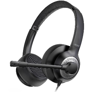 Гарнитура Acer OHW309 чёрный, проводная, USB/mini jack 3.5 мм