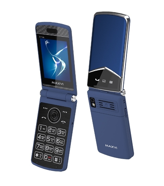 Мобильный телефон Maxvi E11ds синий/серебристый