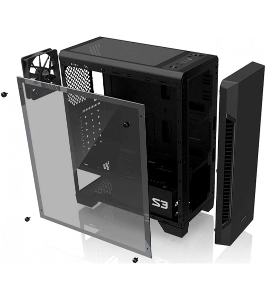 Компьютерный корпус MidiTower Zalman S3 TEMPERED GLASS WINDOW black