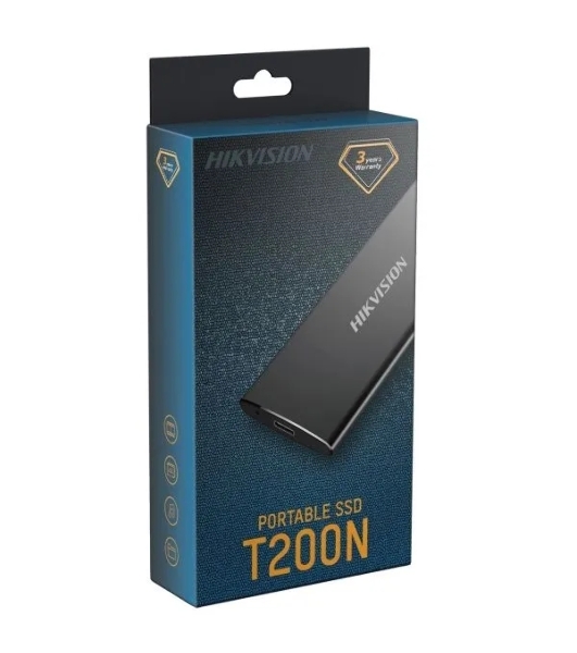 Внешний SSD Hikvision HS-ESSD-T200N, 512G, USB Type-C 3.1, R/W 450 МБ/с / 400 МБ/с, черный
