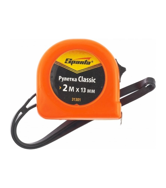 Рулетка Sparta Classic, 2 м х 13 мм, пластиковый корпус
