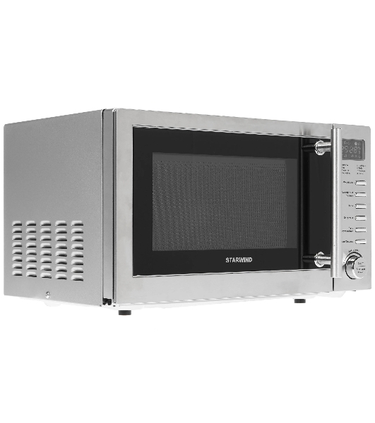 Микроволновая печь Starwind SMW5220 серебристый, 20 л, 700 Вт, переключатели - кнопки, поворотный механизм