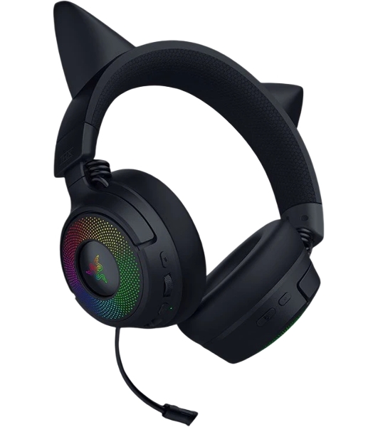Гарнитура Razer Kraken Kitty V3 Pro чёрный, беспроводная + проводная, радиоканал, до 70 ч, подсветка