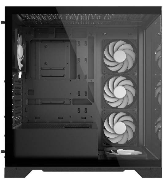 Компьютерный корпус XPG INVADER X BLACK (INVADERXMT-BKCWW) Mid-Tower Gaming ATX PC Case with Panoramic View, Tempered Glass Panels, and RGb Lighting Black