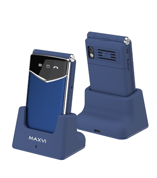 Мобильный телефон Maxvi E11ds синий/серебристый
