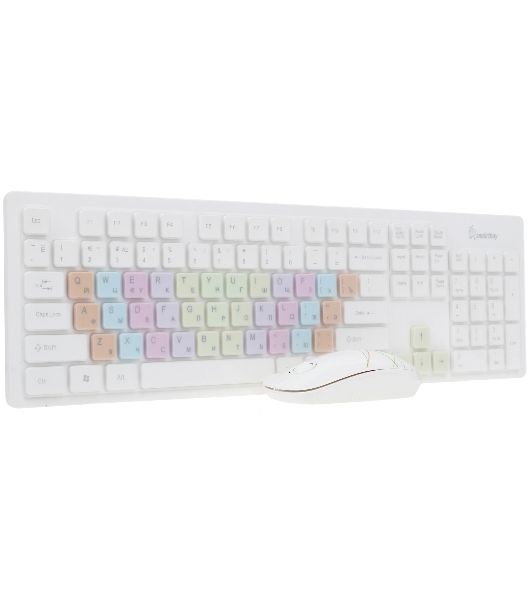 Комплект клавиатура+мышь Smartbuy 218346AG беспроводной, USB, 1500 DPI, белый