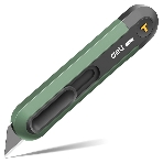 Технический нож Home Series Green Deli HT4008L Т-образное лезвие с механизмом автоматического возврата, эксклюзивный дизайн, корпус из высококачественного софттач пластика, фото 1