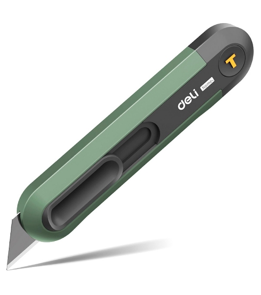 Технический нож Home Series Green Deli HT4008L Т-образное лезвие с механизмом автоматического возврата, эксклюзивный дизайн, корпус из высококачественного софттач пластика