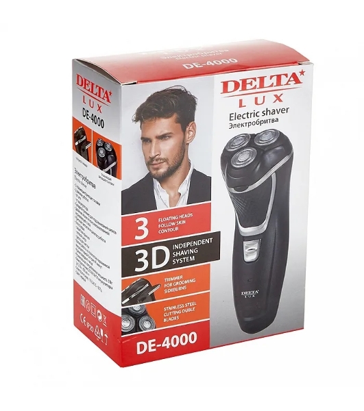 Электробритва для мужчин электрическая Delta LUX DE-4000 черный
