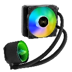 Комплект жидкостного охлаждения ExeGate BlackWater-120V3.PWM.ARGb (3 PIN 5V ADDRESSABLE RGb подсветка, LGA2066/2011/1366/1150/1151/1155/1156/1200/1700/1851/AM4/AM5/FM1/FM2/FM2+/AM2/AM2+/AM3/AM3+, TDP 150W, Fan 120мм 4pin PWM 600-1800RPM Hydro bearing, помпа 3pin 2700RPM, макс. шум 37db, с термопастой, на винтах, черный, Color Box), фото 1