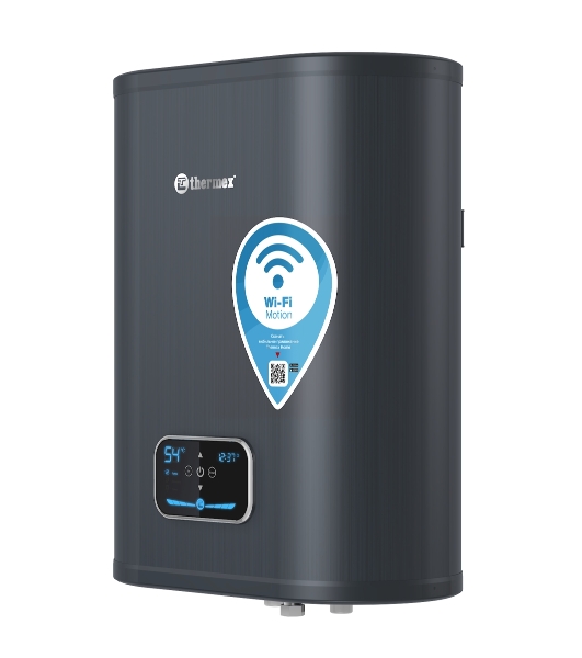 Водонагреватель электрический Thermex ID 30 V (pro) Wi-Fi черный, накопительный, 30 л, 2 кВт, настенный, вертикальный, плоский, с управлением по Wi-Fi