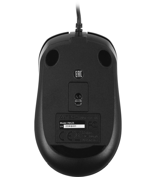 Мышь проводная A4Tech Fstyler FM12S черный, 1200 dpi, USB, кнопки - 3