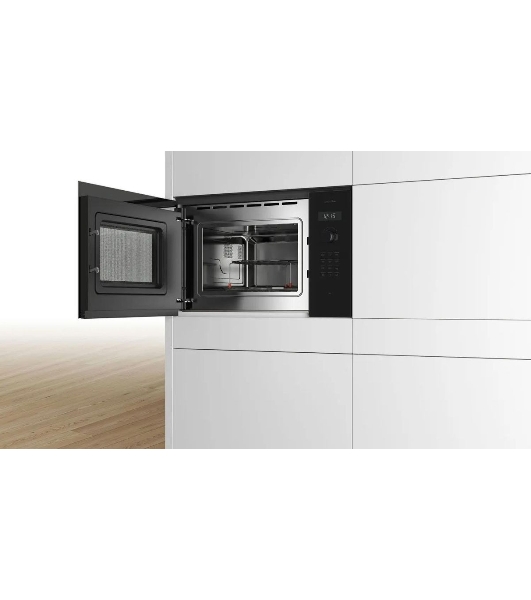 Микроволновая печь встраиваемая Bosch BEL454MB1F 6 Series, 900Вт,LED-display,AutoPilot 8, 25 л, гриль, черный, 382x594x388 мм