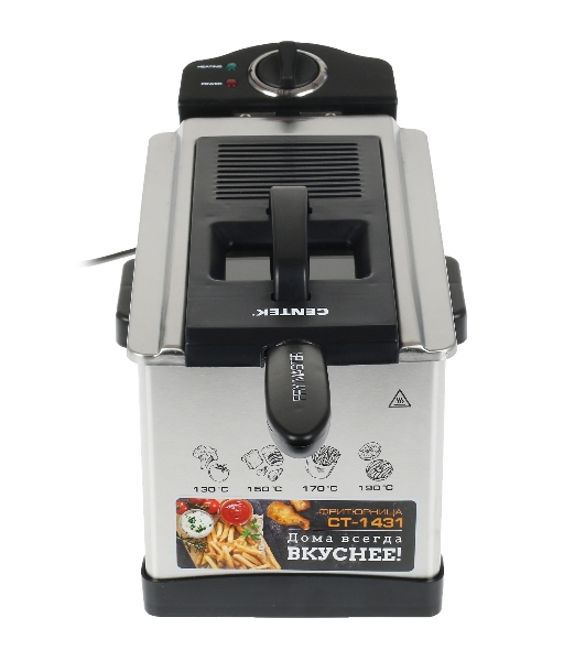 Фритюрница Centek CT-1431 серебристый, 1800 Вт, 3.5 л, 1 кг, антипригарное покрытие