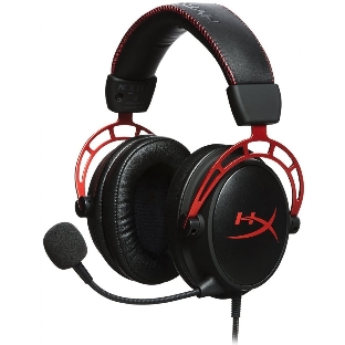 Гарнитура HyperX Cloud Alpha чёрный-красный, проводная, 2 x 3.5 мм, съёмный микрофон с шумоподавлением, регулятор громкости на кабеле