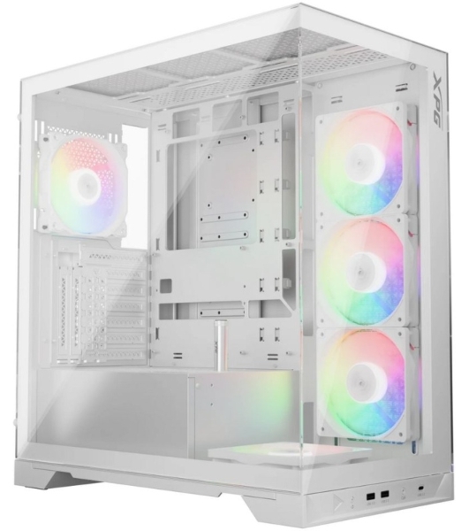 Компьютерный корпус XPG INVADER X WHITE (INVADERXMT-WHCWW) Mid-Tower Gaming ATX PC Case with Panoramic View, Tempered Glass Panels, and RGb Lighting Black
