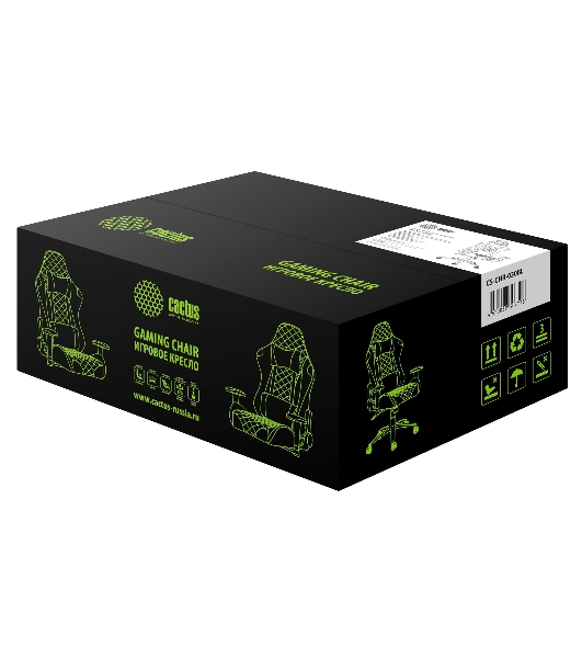Кресло Cactus CS-CHR-030BL черный, экокожа, подголовник