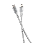Кабель OLMIO PD100, Type-C - Type-C, PD 100W, USB2.0, 1.2м, тканевая оплетка, белый, фото 1