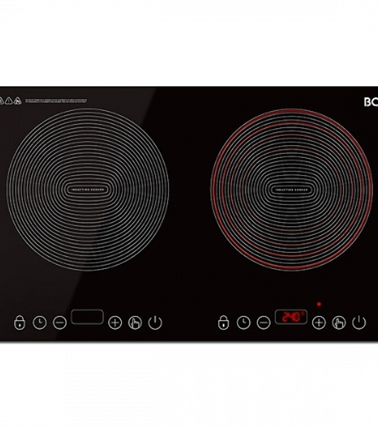 Плита настольная электрическая BQ HP105W черный, 3.5 кВт, индукция, конфорки - 2, стеклокерамика, сенсор