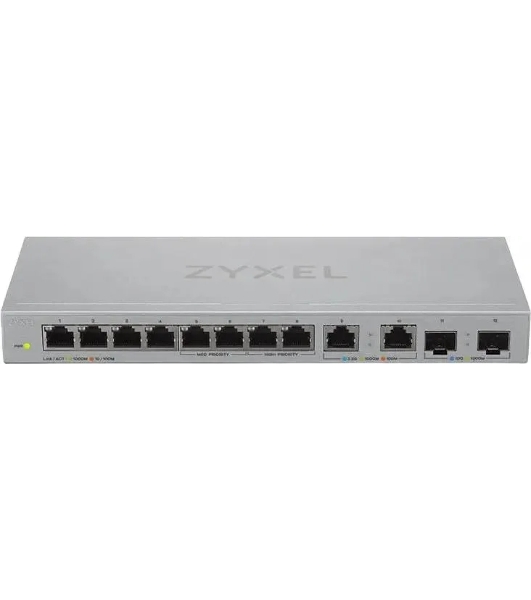 Коммутатор Zyxel XGS1010-12-ZZ0102F 8x1 Гбит/с 2x2.5 Гбит/с 2SFP+ неуправляемый
