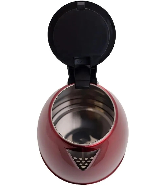 Чайник Centek CT-1068 RED (красный) металл 2л, 2000W, хромированная вставка на крышке
