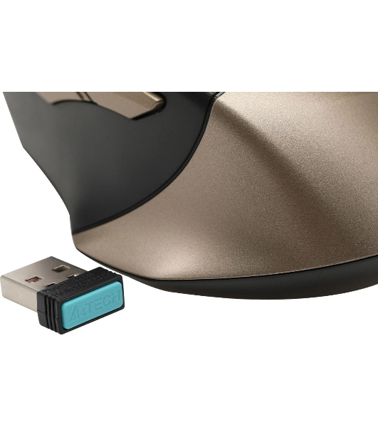 Мышь беспроводная A4Tech Fstyler FG35 золотистый/черный, 2000 dpi, радиоканал, USB, кнопки - 6