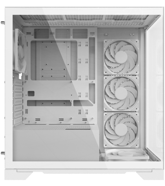 Компьютерный корпус XPG INVADER X WHITE (INVADERXMT-WHCWW) Mid-Tower Gaming ATX PC Case with Panoramic View, Tempered Glass Panels, and RGb Lighting Black