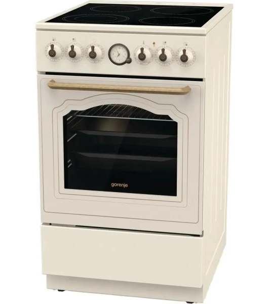 Плита электрическая Gorenje GECS5B70CLI бежевый, конфорок 4 электрических, духовка 70 л, 50 см x 85 см x 59.4 см