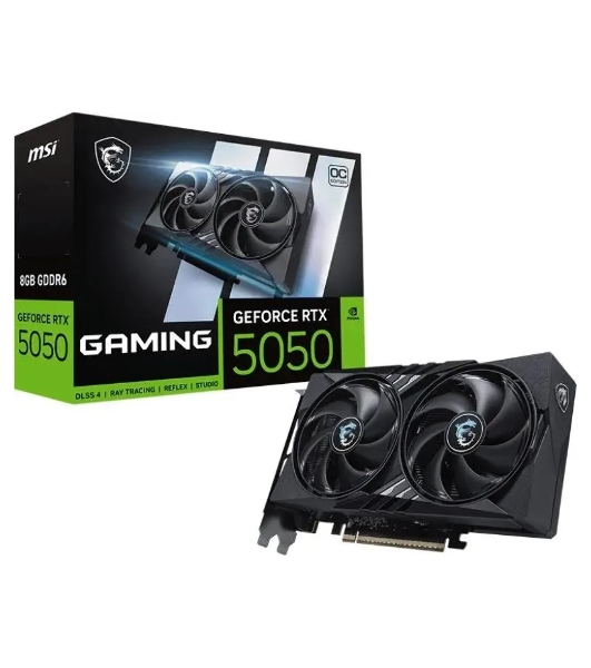 Видеокарта MSI GeForce RTX 5050 8G GAMING OC, NVIDIA RTX 5050, 8 ГБ GDDR6, 128 бит, PCI-e 5.0, 1xHDMI, 3xDP, 2647 МГц
