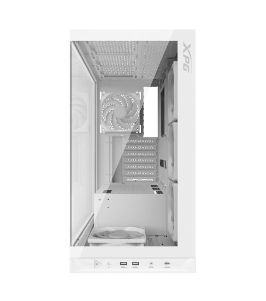 Компьютерный корпус XPG INVADER X WHITE (INVADERXMT-WHCWW) Mid-Tower Gaming ATX PC Case with Panoramic View, Tempered Glass Panels, and RGb Lighting Black