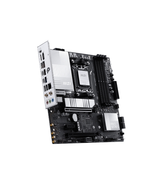 Материнская плата MSI PRO B850M-A WIFI, AM5, AMD B850, 4xDDR5, 4xSATA, 2xM.2, 1xPCIe 5.0 x16, 1xPCIe 4.0 x4, 1xPCIe 3.0 x1, 1xDP, 1xHDMI, 1x5Gb LAN, Wi-Fi 7, Bluetooth 5.4, 2xUSB-C 10Gbps, 3xUSB-A 10Gbps, 3xUSB-A 5Gbps, 4xUSB-A 2.0, 3x3.5 мм, 7.1, mATX