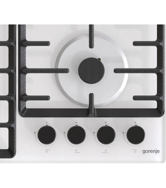 Газовая варочная панель Gorenje GT642SYW, 4 конфорки, закаленное стекло, белый