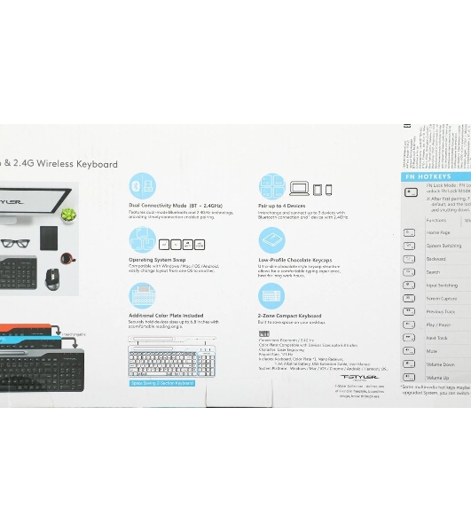 Клавиатура беспроводная A4Tech Fstyler FBK25, USB, Bluetooth/Радиоканал, черный/серый