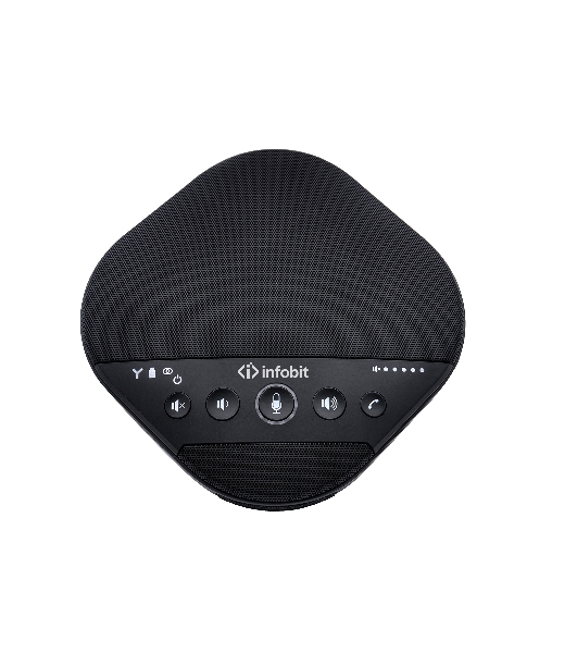 Спикерфон Infobit [iSpeaker M600] Комплект беспроводных всенаправленных спикерфонов, 5,8G, 5-метровый захват на 360 градусов, можно объеденить в каскад до 2х штук. Для помещений до 100 квадратных метров и 30 человек.