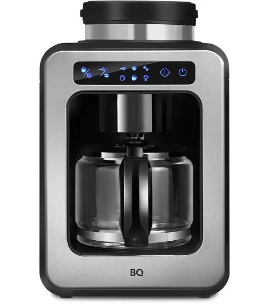 Кофеварка капельная BQ CM7000 черный/стальной, исп. кофе - зерновой/молотый, 0.6 л, 600 Вт