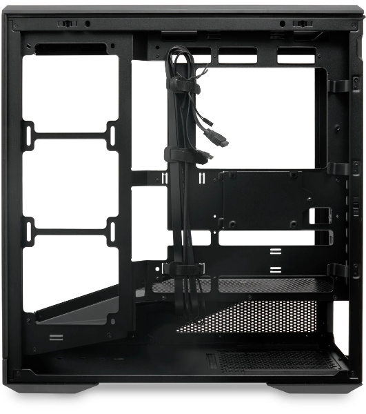 Компьютерный корпус без блока питания HSPD F711-TGbK, Panoramic Full Tower, Black, TG, 0.7 SPCC, no fans ATX, mATX, mITX 190/420/280мм 2x2.5', 2x3.5', 7xPCI 1xUSB-A 3.0, 1xUSB-C 445x235x475мм