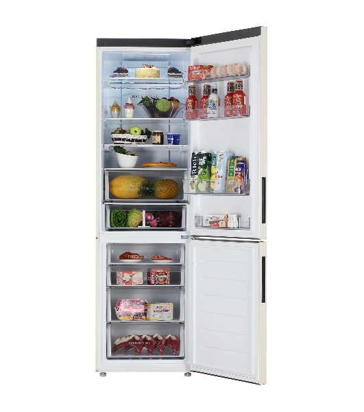 Холодильник Haier C4F640CCGU1 бежевый двухкамерный 285/115л морозилка снизу, No Frost