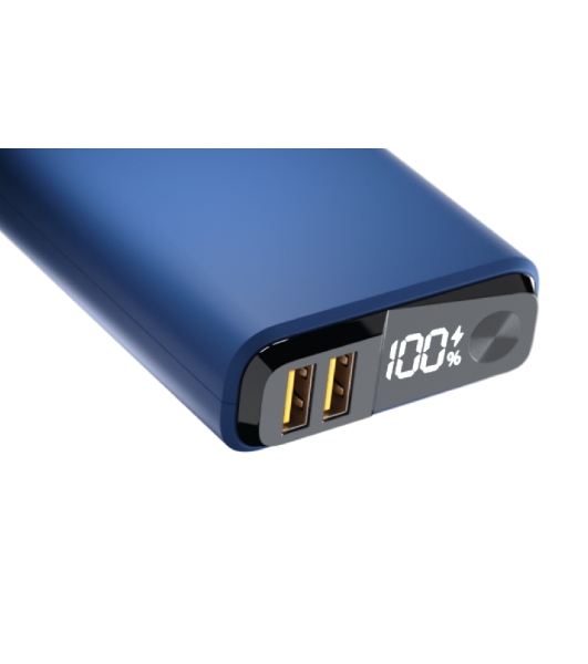 Портативный аккумулятор OLMIO QS-10, 10000mAh, 22.5W, QuickCharge3.0/PowerDelivery, LCD, темно-синий