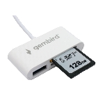 Кард-ридер Gembird FD2-MSD-2/белый/SD/SDHC/SDXC/TF/MicroSD/USB 2.0/USB Type-C (2.0)/пластик, фото4