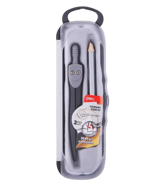 Циркуль Deli EG20804, металл, в комплекте: карандаш