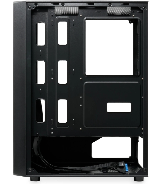 Компьютерный корпус без блока питания HSPD M530, Mesh Mid Tower, Black, TG, 0.4 SPCC, no fans ATX, mATX, mITX 155/290/200mm 2x2.5', 2x3.5', 7xPCI 1xUSB-A 3.0, 2xUSB-A 1.0 335x193x445mm