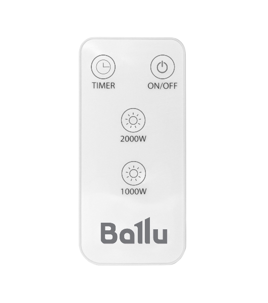 Тепловентилятор Ballu BFH/W-102W, белый, 2000 Вт, 25 м2, таймер