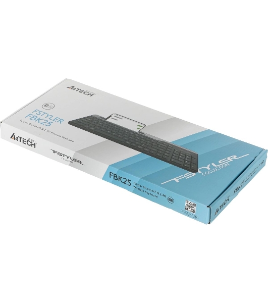 Клавиатура беспроводная A4Tech Fstyler FBK25, USB, Bluetooth/Радиоканал, черный/серый