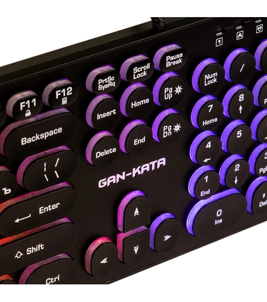Клавиатура проводная Dialog Gan-Kata KGK-16U BLACK - игровая с RGb-подсветкой, USB, черная
