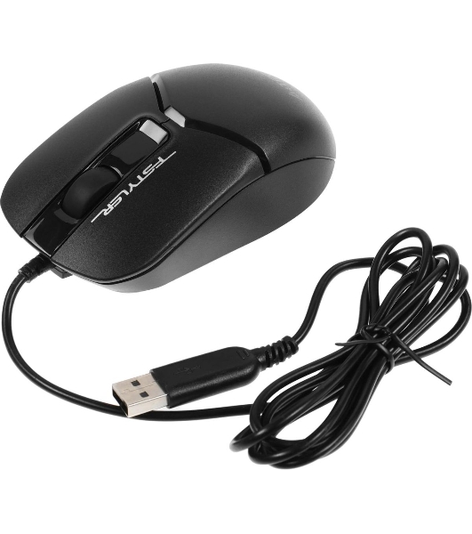 Мышь проводная A4Tech Fstyler FM12S черный, 1200 dpi, USB, кнопки - 3