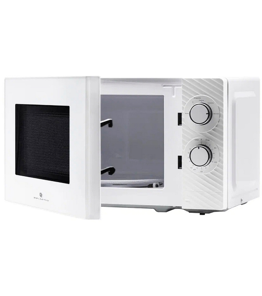 Микроволновая печь General Electronics GE MS120W белая, 20 л, 700 Вт, переключатели — поворотный механизм