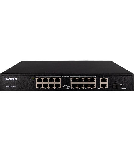 Коммутатор Falcon Eye FE-16FPG2S1, 16×100 Мбит/с PoE + 2×1 Гбит/с Uplink, неуправляемый