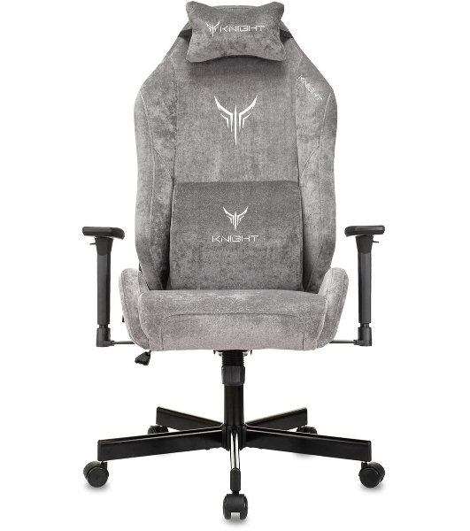 Кресло Бюрократ Knight N1 Fabric серый, ткань, 120 кг, механизм качания